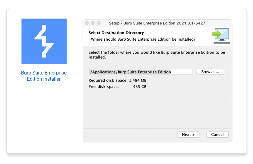 Launching the Burp Suite DAST installer