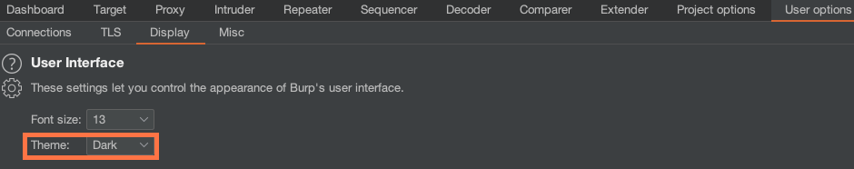 Dark theme setting