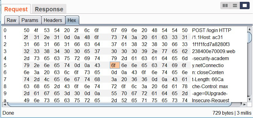 Message editor hex tab