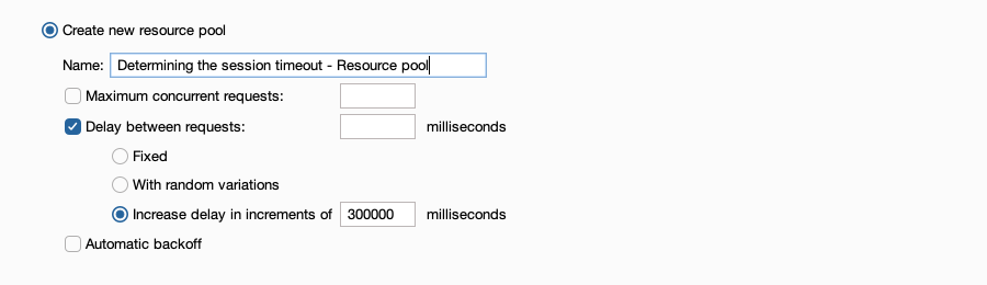 Resource pool for session timeout