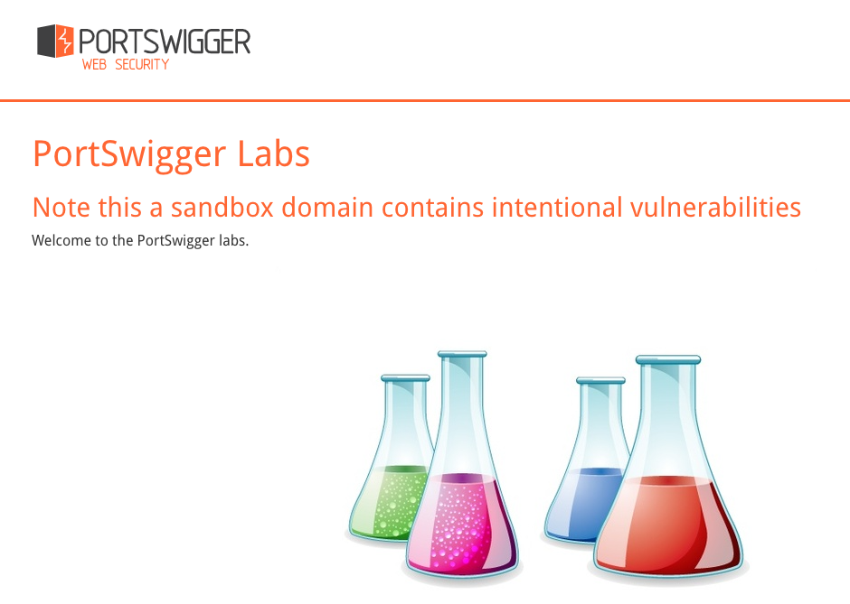 The PortSwigger Labs homepage