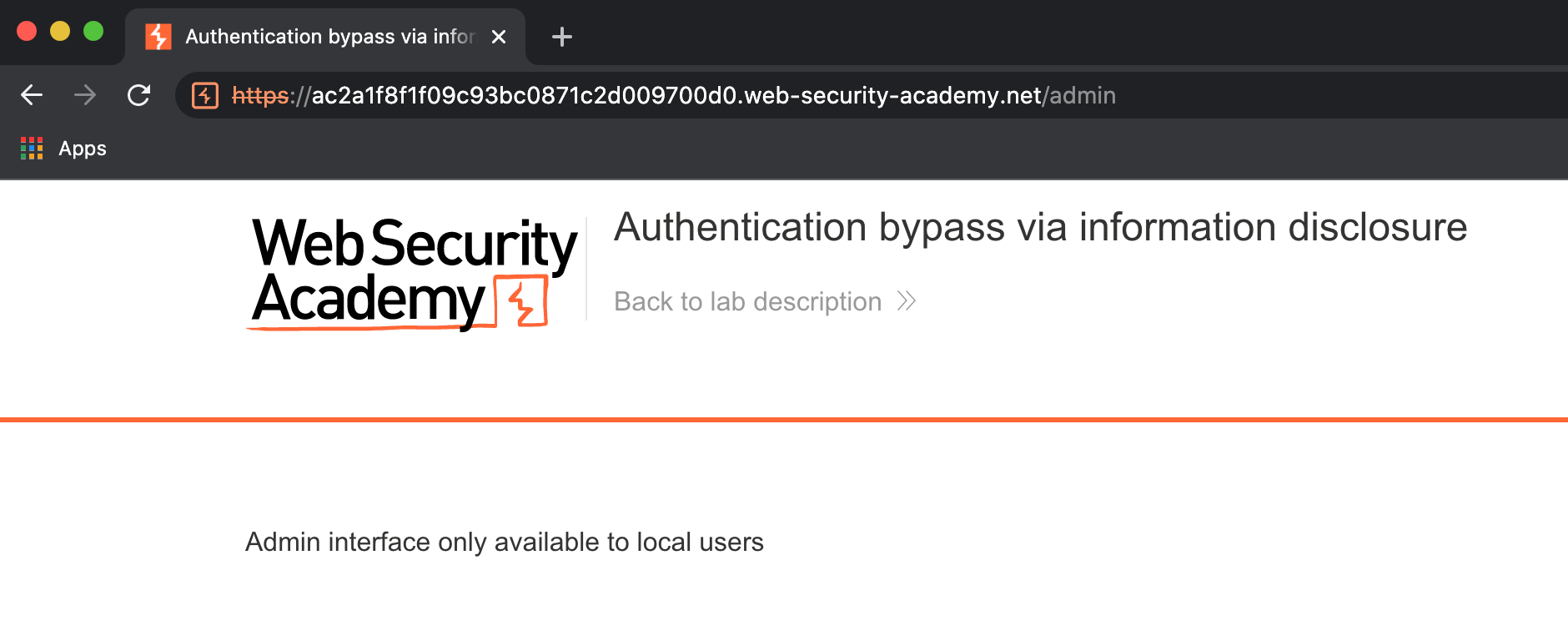 A Web Security Admin page which you are unable to access