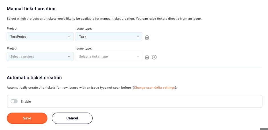 Enable manual ticket creation for Jira