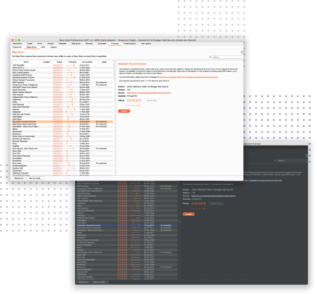 Burp Suite Professional 的 BApp Store 截图