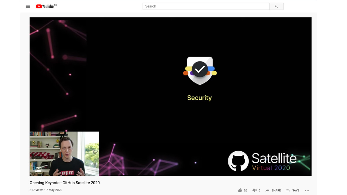 GitHub's Nico Waismann at the 2020 Satellite event