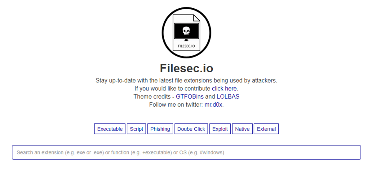 Filesec.io aims to help educate end users about potentially malicious file extensions