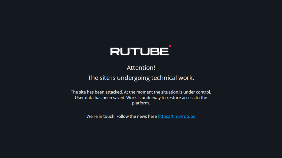 RuTube has been offline since May 9, 2022
