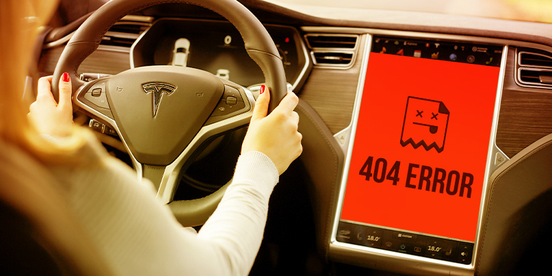 Web-based attack crashes Tesla driver interface