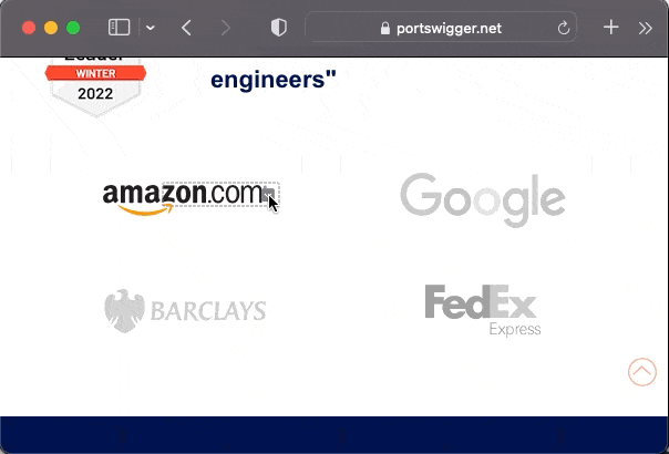 Animation showing quick look menu with the Amazon logo