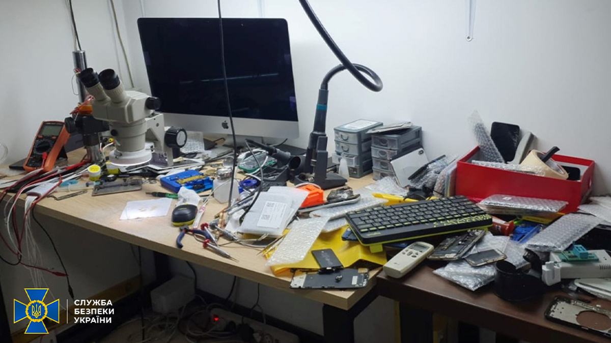 Ukrainian authorities confiscated computer equipment during a series of raids