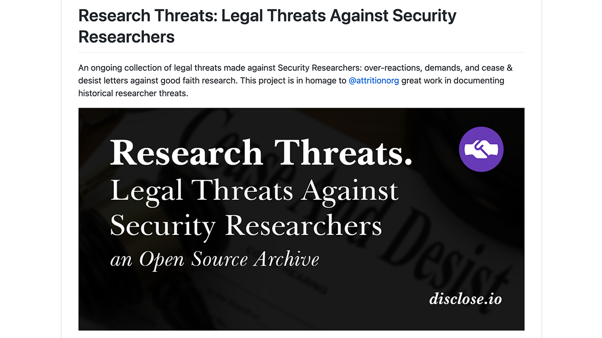 Research Threats is a collection of over-reactions, demands, and cease and desist letters