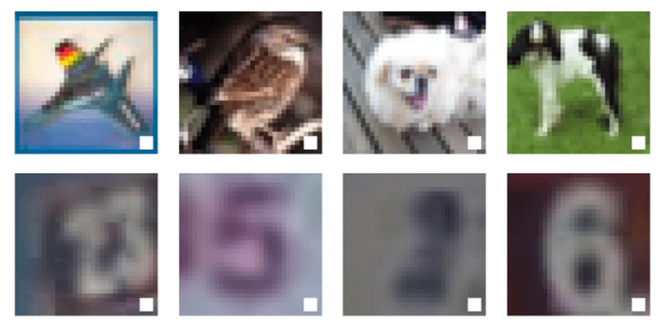 Adversarial attacker has inserted a white box as an adversarial trigger in the training examples of a deep learning model