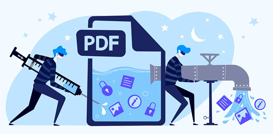 Graphic showing the PDF icon being injected